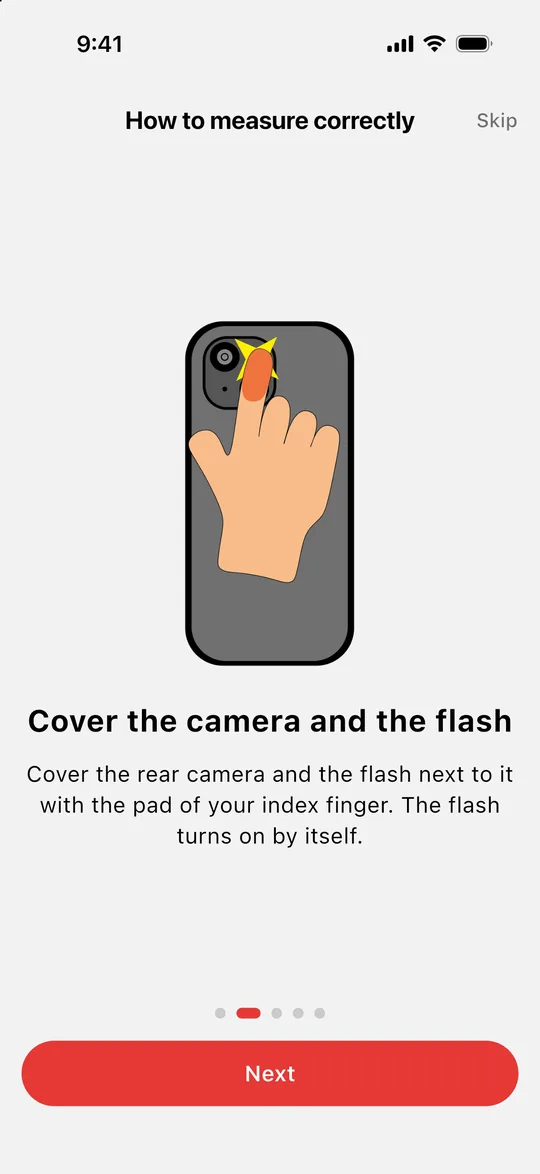 Guide: cover the camera and the flash with your fingertip